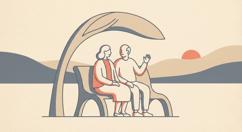 Purpose and reciprocity pillar illustration showing elders helping elders